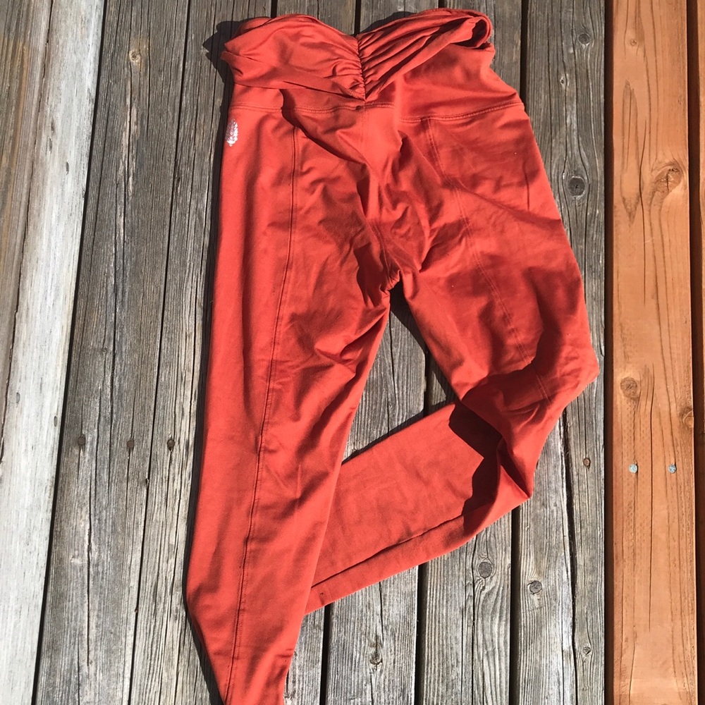 Burnt orange free people yoga leggings